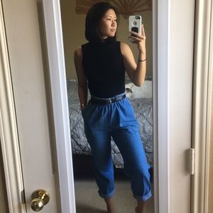 Vintage paper bag elastic jeans size 8